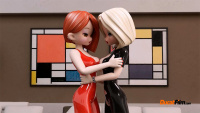 DucatFilm presents two sexy lesbian babes in latex having fun in HOT 3D show